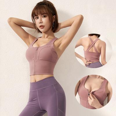 China Breathable Newcomers Wholesale Custom High Impact Front Zip Adjustable Workout Women Sports Bra for sale