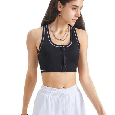 China Breathable Front Zipper Sports Bra For Front Zipper Sports Bra Top Fitness Wear Women for sale