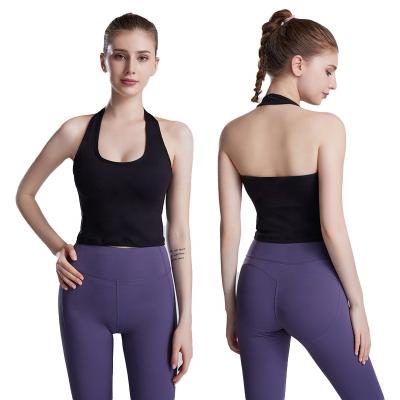 China Breathable Backless Firm Fitted Compression Quick Dry Training Women Yoga Sports High Quality Padded Sexy Bra for sale