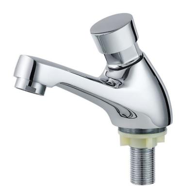 China Metered Auto Shut Off Faucets Basin Faucets Brass Chrome Plated Faucet Grifo Temporizado Self Closing Wash Basin for sale