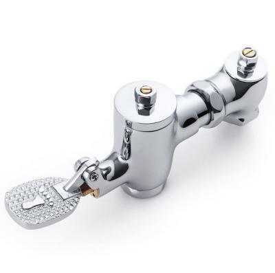 China Modern Brass Exposed Pedal Toilet Drain Valve Chrome Plated Foot Operated Drain Valve for sale