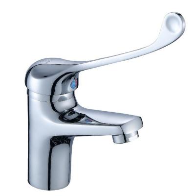 China Modern Elbow Brass Open Faucet Chrome Plated Open Elbow Basin Mixer Hospital Faucet for sale