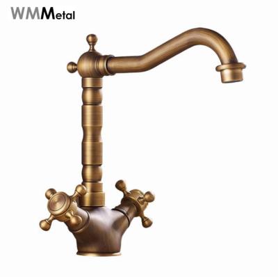 China Kitchen Mixer Tap Water Tap Brass Hole Traditional Bronze Finish Material Simple Installation for sale