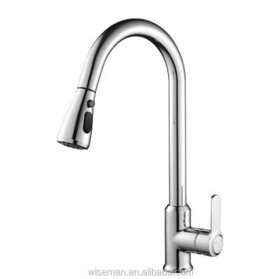 China Classic Pull Out Spray Antique Style Single Handle Chrome Kitchen Faucet With Pull Out Function Spray Head Kitchen Sink Mixer for sale