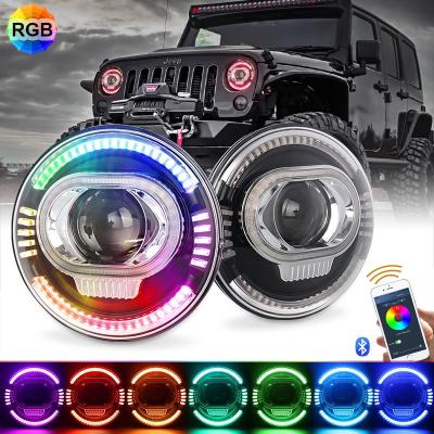 China RGB 7 inch aluminum bulb led headlights kit 7