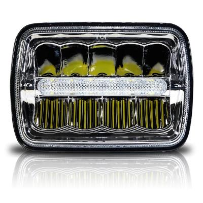 China Headlight Head Light Head Lamp 5x7 Inch Rectangular LED Replacement Motorcycle Headlights For Truck For Jeep Wrangler JK YJ CJ TJ MJ XJ For Cherokee for sale