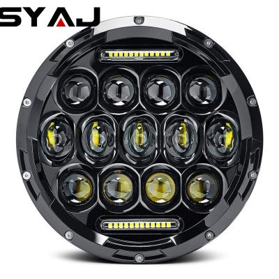 China 7 Inch Led Headlight 12/24V Black Halo Ring 7 Inch Led Headlight for sale