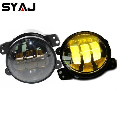 China High Quality Aluminum+Toughed Glass+Plastic 4 Inch 30w Led Fog Lamp Fog Light Led Fog Light Golden Yellow For Jeep Wrangler JK TJ LJ for sale