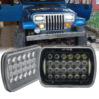 China Universal Automobiles 6000k IP67 Square LED Headlight 6x7 5x7 Inch Projector DRL LED Headlight Replacement For Jeep Cherokee XJ Truck for sale