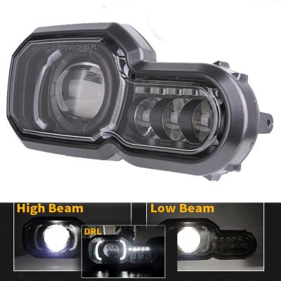 China ABS PC Lens Emark Beam LED Plastic Housing High Low Headlight With Angel Eye DRL Assembly Kit For BMW F650GS/F700GS/F800GS F800 GS for sale