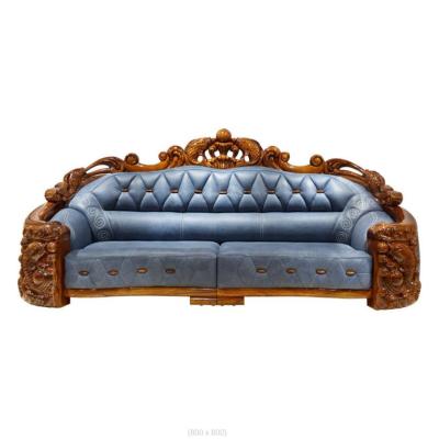 China Other luxury villa living room elephant ebony wooden leatherc sofa for sale