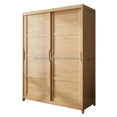 China (Other) Nordic style adjustable all solid wood modern simple wardrobe 1.8m sliding door wardrobe family bedroom family small for sale