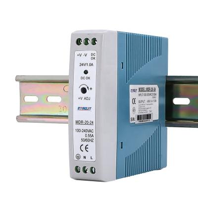 China Mdr-20-24 20w 24v DC Low Power Consumption Factory Direct Sales 100-240v AC Led Din Rail Switching Power Supply for sale