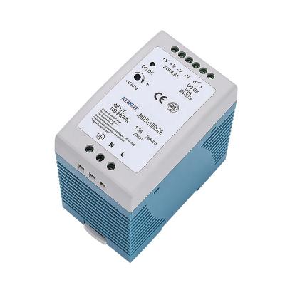 China Low Power Consumption Mdr-100-24 Single Output 12v 7.55a 24v 4a 48v 2a 100w Din Rail Transformer 24 Volt Din Rail Power Supplies With LCD Display for sale