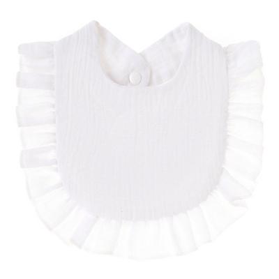 China Washable New baby saliva towel ruffled children baby cotton gauze lace bib bib saliva pocket cross border for sale