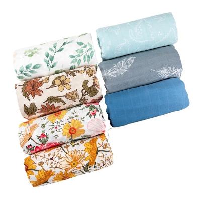 China Anti-Static Bamboo Organic Cotton Fiber Muslin Swaddle Wrap Kids Muslin Swaddle Blankets for sale