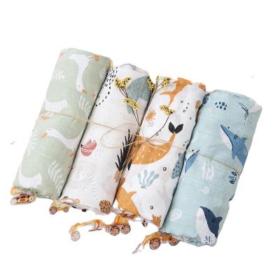 China PORTABLE Baby Muslin Blanket Customize 2 Layers Baby 100% Cotton Muslin Swaddle Blanket For Newborns for sale