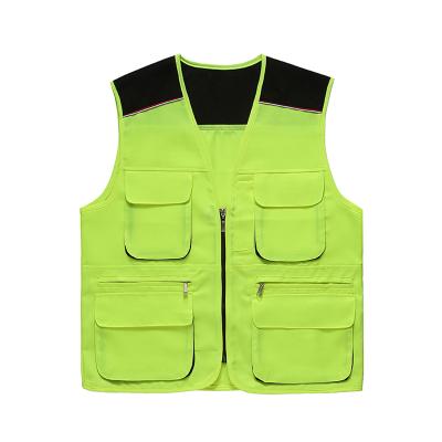 China Newest Anti-wrinkle Vest Multi Pockets Mens Reflective Vests And Vests Work Voluntary Vest for sale