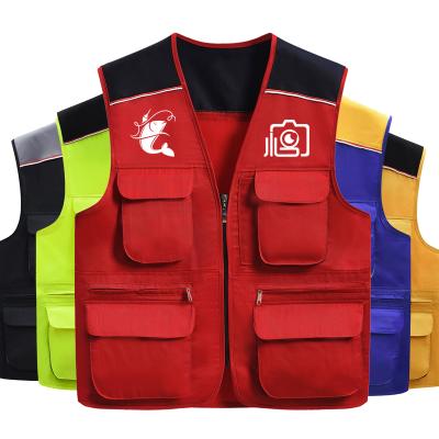 China New Breathable Casual Sports Invest Sleeveless Multi Pockets Invest Custom Logo Jacket Man for sale