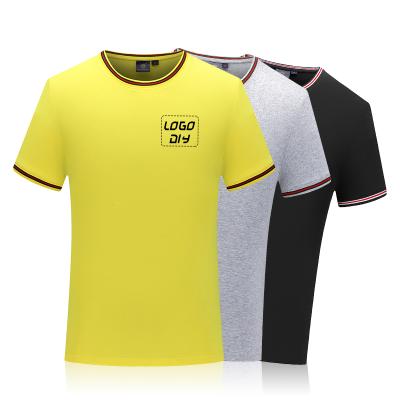 China Fashion Round Neck Anti-wrinkle Plain Frame Fabric Trend Neutral Custom Men's T-shirts for sale