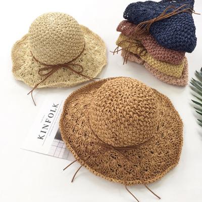 China Straw Hat Breathable Comfortable Sun Hat Checked Handmade Fisherman Hat For Woman for sale