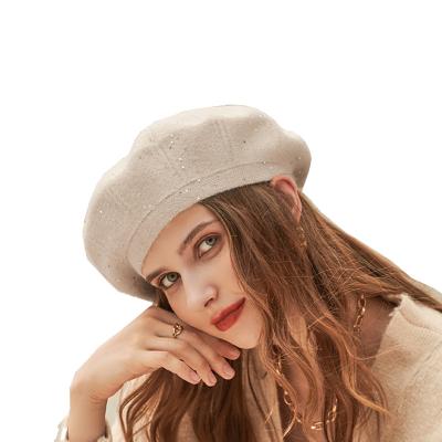 China Wholesale Eco-Friendly Female Luxury Stock French Berret 100% Wool Beret Hats For Women for sale