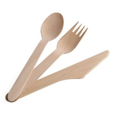 China Eco-Friendly Alternative Wooden Cutlery Set Disposable Utensils Fork Knives Spoon All Natural Eco Friendly Birch Wooden Dinnerware Dinnerware Set for sale