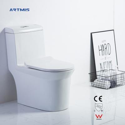 China Double-Flow Ceramic Sanitary Ware Bathroom Water Closet One Piece Toilet for sale