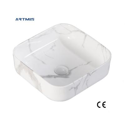 China Modern Bathroom Sink Modern Ceramic Wash Basin Round Container Hotel Ceramic Countertop Art Basin for sale