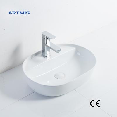 China Hot Sale Modern White Luxury Countertop Factory Supply Bathroom Ceramic Basin Sink for sale