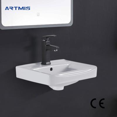 China Manufacturer Wholesale Rectangular Ceramic Bathroom Sink Modern Wall Hung Basin Bathroom Sink for sale