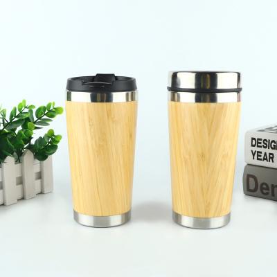 China Reusable Reusable Reusable Stainless Steel And Bamboo Coffee Sublimation Mug Eco - Friendly Bamboo for sale