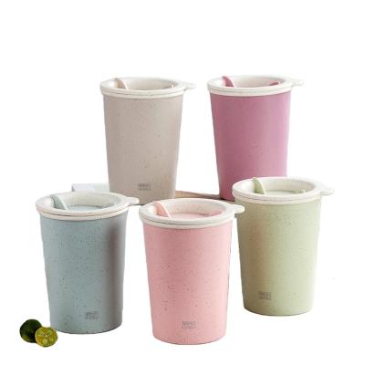 China Sustainable Straw Material Degradable Straw Coffee Mug Reusable Environmental Protection Travel Coffee Mug Custom Mug for sale