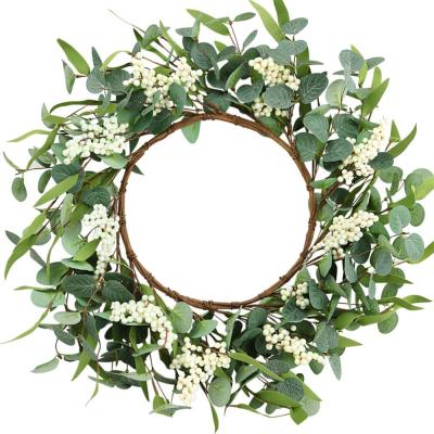 China Wedding Flower Wall Backdrop Hotsales 10 Inch Artificial Amazon Eucalyptus Braids Large Green Leaf Garland For Festival Celebration Front Door Wall Window for sale