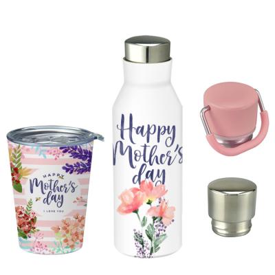 China Custom Viable Custom 12oz Travel Mug Set Wholesale Stainless Steel Sublimation Vacuum Mug Masks Water Tumbler For Kids for sale