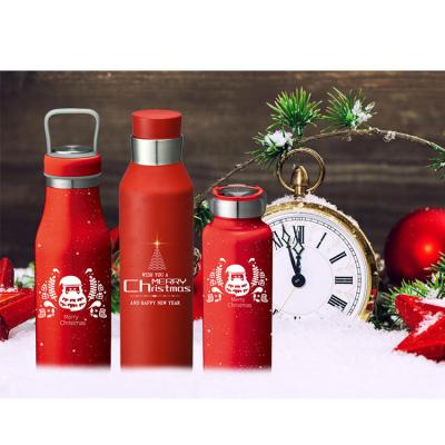 China Custom Insulated Christmas Gift Stainless Steel Water Bottle Sustainable Christmas Water Bottle for sale