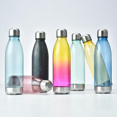 China Sustainable plastic eco free eco water bottle straw plastic bottle water with straw for sale