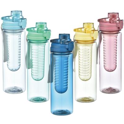 China Sustainable Plastic Fruit Infusion Water Bottle 800ml Sports Bottle Eco - Friendly for sale