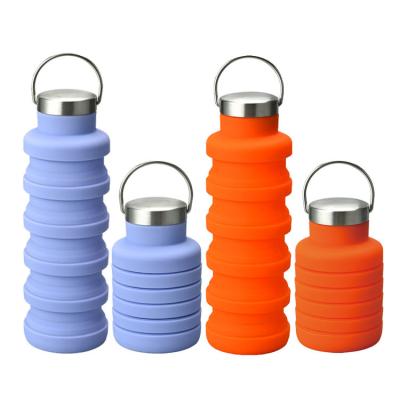 China Viable Wholesale Sports Silicone Outdoor Collapsible Water Bottle Collapsible for sale