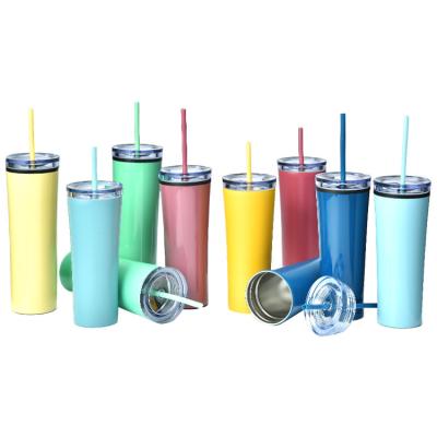 China Sturdy Stainless Steel Straw Sturdy Metal Tumbler Custom Logo With Straw for sale