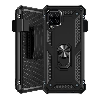 China Shockproof Shockproof Ring Holder Phone Case With With Belt Clip 360 Full Protective Phone Cover For Samsung A02S for sale