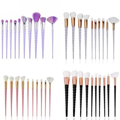 China Angular Blush Private Label Makeup Brushes Foundation Powder Eyeshadow Beauty Makeup Blending Set Brush 10pcs for sale