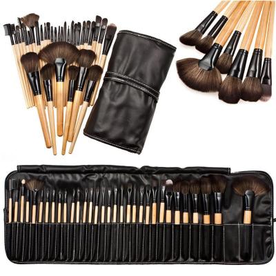 China Angular Blush 32pcs Makeup Brushes Brochas Maquillaje Makeup Brush Wooden Handle Synthetic Hair Cosmetic Brush for sale