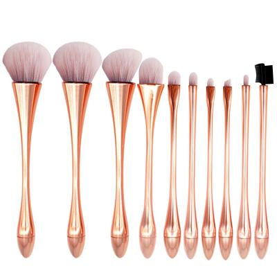 China Angular Blush Rose Gold Foundation Blush Brush Professional Extra Soft Large Size Face Makeup Brushes Cosmetics Brush Tool Kit for sale