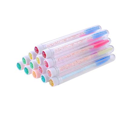 China Reusable Disposable Mascara Wands Eyelash Brush Applicator Tubes With Lid for sale