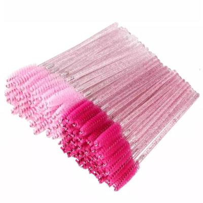 China Disposable Eyelash Extension Brush Mascara Brush Mascara Wand for Lash Extension Eyebrows and Makeup Brush Rose Red for sale