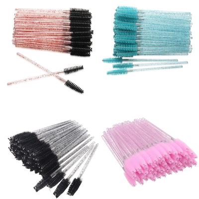 China Eyelash Extension Brush Mascara Wands For Lash Extensions Eyelash Brushes Makeup Applicators Glitter Black Disposable Machine Custom Logo for sale