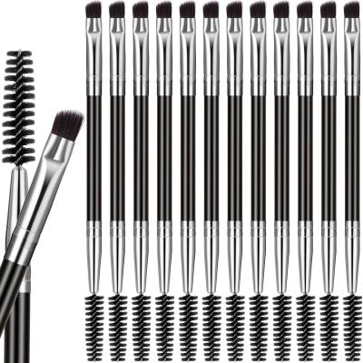 China Eyeshdow Premium Dual End Eyebrow Brush Angled Brow Brush and Spoolie Brush for Eyeshadow Angled Eyeliner Application for sale