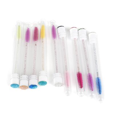 China Reusable Disposable Eyebrow Brush Supplement Tube Eyelash Brush Tube Independent Design Diamond Bottom for sale