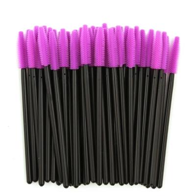 China Blush 50 Pack Disposable Silicone Mascara Brush Stick Applicator Eyebrow Brush Makeup Tool for sale